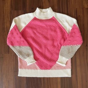 Loft pink and white sweater, new, size small